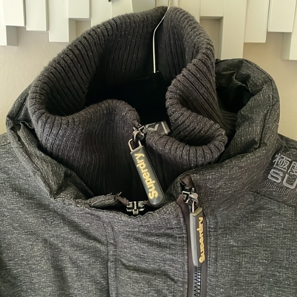 Superdry Original Windcheater Winter Jacket Coat Charcoal Grey Men Small - Picture 2 of 14